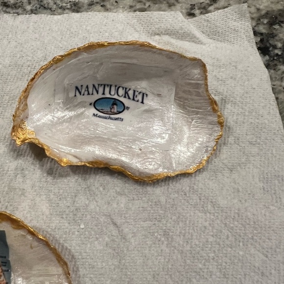 Nantucket Decorative Oyster Shells – Set of 3 with Gold Trim - Picture 14 of 14